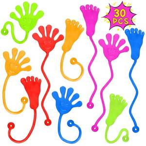 lot 14223 image: Sticky Hands Bulk 30 PCS Party Favors for Kids 4-8,8-12 Year Stretchy Sticky Hand Feet Halloween Goodie Bags Stuffers for Kids Classroom Prizes Birthday Trinkets Slap Hand Halloween Toys Bulk