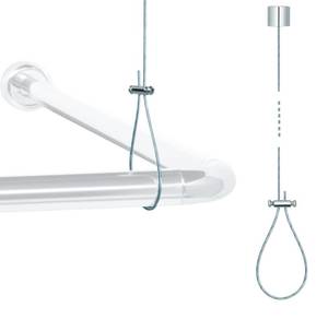 lot 14235 image: Libaro Ceiling Mounted Shower Curtain Rod Support �� Adjustable 60�� Ceiling Suspension Holder for Curved, L-Shaped & Straight Shower Rods, Sturdy Rustproof Stainless Steel Support (Prevents Sagging)