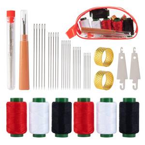 lot 14245 image: ZMLLAYE Sewing Kit, 37 Pcs Big Eye Sewing Needles Set with Threader