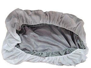lot 14266 image: 2-pack baby bed fitted sheet, gray and white