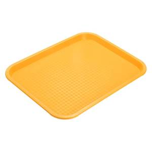 lot 14283 image: uxcell Plastic Fast Food Trays Bulk 10 x 14 Rectangular Serving Trays Cafeteria Trays Serving Platter for Restaurant Party Kitchen (Yellow)