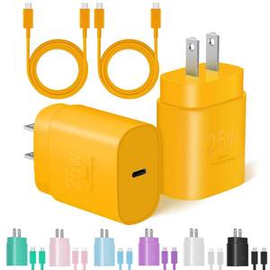 lot 14312 image: Type C Charger Fast Charging, 2Pack 10FT&6FT Long USB C Cable with 25W Phone Super Fast Charger Block Compatible with Galaxy S25S24PlusUltra,iPhone 151617AirPlusPro Max