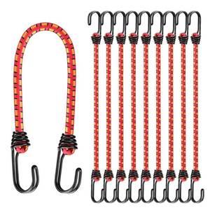 lot 14316 image: 18 Elastic Bungee Cords with Hooks 10 Pcs Bungee Cords Heavy Duty Outdoor, Bungie Cord Bundle Assortment with Metal Hook, Bungee Straps for Kayaking, Camping, Garage Storage