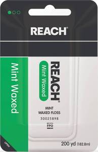 lot 14319 image: REACH Waxed Dental Floss, Mint, Plaque Remover for Teeth, Shred Resistant, Floss Slides Smoothly, Easy to Use, Waxed, Deep Cleaning Teeth, Oral Care, PFAS Free, for Adults & Kids, 1 Pack, 200 yd