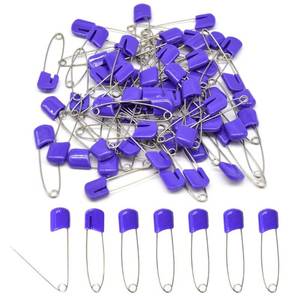 lot 14335 image: Hocansen 50 PCS Safety Pin 54mm2.2in Baby Diaper Pins for Cloth Plastic Head Baby Pins for Diapers Stainless Steel Cloth Pins with Locking Closures Nappy Pin for Crafts��DTPurple��