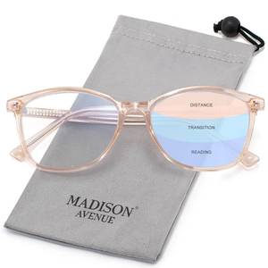 lot 14359 image: Madison Avenue Vintage TR90 Progressive Multifocus Blue Light Blocking Reading Glasses for Women, Square Anti GlareEyestrain Computer Readers 2.0
