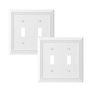 lot 14365 image: DEWENWILS White Light Switch Cover, Metal Toggle Light Switch Wall Plate