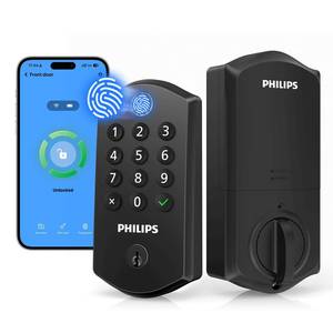 lot 19076 image: Philips Wi-Fi Smart Lock Fingerprint Keyless Entry  Retail $129.99
