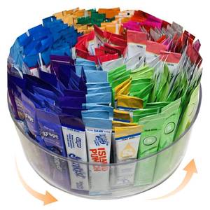 lot 19081 image: HALAGAS Rotating Drink Packet Organizer 9 Acrylic