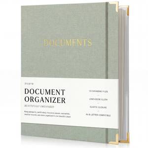 lot 19092 image: Zicoto Document Organizer Set with Linen Ring Binder