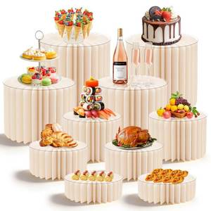 lot 19094 image: Budiwati 10-Pack Buffet Risers with Clear Acrylic Tops