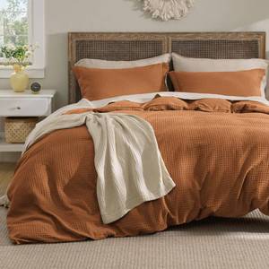lot 19108 image: Bedsure Textured Duvet Cover King Size, 3-Piece Set