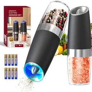 lot 19110 image: Circle Joy Automatic Salt and Pepper Grinder Set with LED