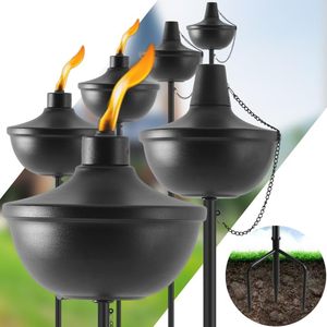 lot 19116 image: ZSZMFH 6-Pack Outdoor Metal Garden Torches 23.5oz