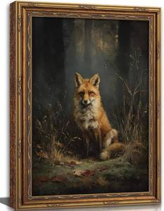 lot 20013 image: Mavgouuy Framed Canvas Wall Art Fox 9x11 12x16