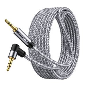 lot 20018 image: Hftywy 90-Degree 3.5mm Aux Cable 30ft Nylon Braided
