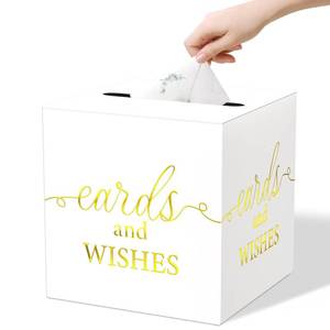 lot 20028 image: WNINK White and Gold Card Box, 8.7 x 8.7 x 8.7 inches