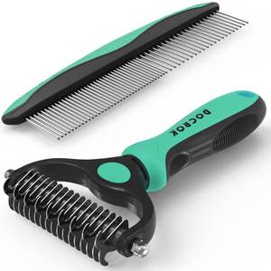 lot 20043 image: Docrok Pet Grooming Brush and Metal Comb Combo