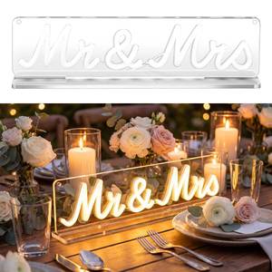 lot 20067 image: Fumete Mr and Mrs Neon LED Sign 36cm