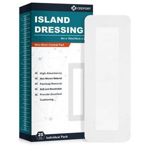lot 20436 image: Ceeport Island Dressing with Adhesive Border 4x10 25-Pack