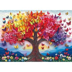 lot 20451 image: Deepcom 1000-Piece Jigsaw Puzzle Butterfly Tree