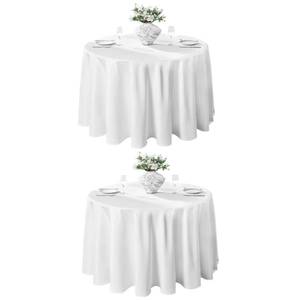 lot 20453 image: VidaFete 2-Pack 120-Inch Round Polyester Tablecloth White