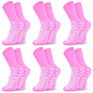 lot 20458 image: HCS Hospital Socks with Grips, 360 Tread, 6 Pairs