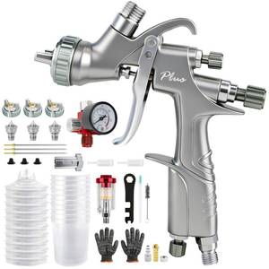 lot 1887 image: A610 LVLP Air Spray Gun Premium Kits, Upg R500 Paint Sprayer with 1.31.51.7mm Nozzles & Air Regulator, 10x 650ml Disposable Cups, Automotive Paint Gun for House, Cars, Fence, Varnish&Top Coat
