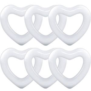 lot 1913 image: Deekin 6 Pcs 47.3 x 39.4 Inch White Heart Pool Floats for Bachelorette