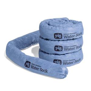 lot 1922 image: PIG Mildew-Resistant Absorbent Sock  Water Absorbing Snake  3 W x 4 L  Absorbs up to 1 gal per Sock  4 Count  PIG106