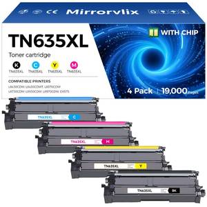lot 1928 image: TN635XL TN635 Toner Cartridge Set 4-Pack High Yield Replacement Compatible for Brother HL-L8430CDW HL-L8570CDW L8430CDWT MFC-L8730CDW MFC-L8930CDW MFC-L8970CDW EX575 Printers Black Cyan Magenta Yellow