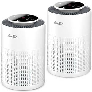 lot 1940 image: 2 Pack Air Purifiers for Home Bedroom H13 True HEPA Air Filter Cleaner, Odor Eliminator, Remove Smoke Dust Pollen Pet Dander, Night Light For Home Living Room Dorm, Quiet 24dB Filtration System