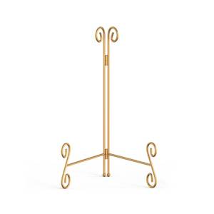 lot 2157 image: HEMYLU Gold Plate Stand, 10 Inch Decorative Holder for Displaying Platters, Heavy-Duty Metal Easel Stand for Picture, Photo Frame, Books and Round Objects, 1-Pack