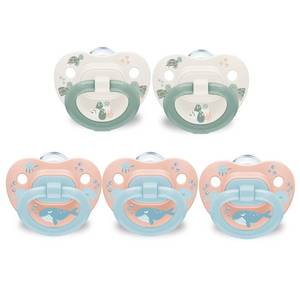 lot 2175 image: NUK First Choice Classic Orthodontic Baby Pacifier, 18-36 Months Toddler Pacifier, Blue & Orange, Baby Must Haves, 5-Pack