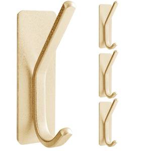 lot 2191 image: Paoli Heavy Duty Adhesive Hooks,Self-Adhesive Hooks Multiple Colors and Styles 30 lb Maximum Load for Home Schools and Offices�� Gold ��Set of 4��