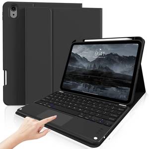 lot 2193 image: kenke for iPad 1110th Gen Case with Keyboard 1110.9 inch 2025 A162022, Detachable Wireless Bluetooth with Right Side Pencil Holder, Multi-Touch Trackpad Square Gray Keycaps (Black