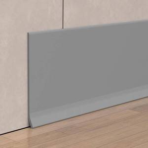 lot 2216 image: Peel and Stick Vinyl Baseboard Trim, 4 in x 20 ft Vinyl Wall Base, Grey