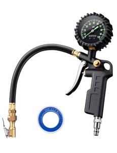 lot 2235 image: AstroAI Tire Pressure Gauge with Inflator, 100 PSI-ANSI B40.1 Accurate