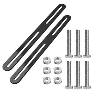 lot 2242 image: 2 Pack Fence Mailbox Mounting Set,Black Mailbox Mounting Hardware, 24x280x3mm Mailboxes�� Mount,Fence Attachment for Post Boxes, Fence Mountings with 6 M5 Screws