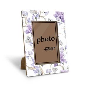lot 2246 image: EDQAWN Vintage Floral Butterfly Picture Frame, Elegant Purple Botanical Picture Frame Fits 4x6 Inch Photo,Romantic Botanical Decorative Frames, Photo Display for Table Top and Desk
