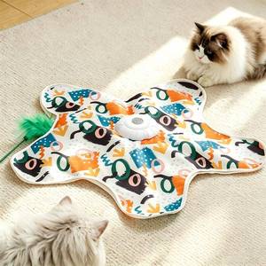 lot 2253 image: Interactive Cat Toy for Indoor Cats Electric Cat Toys with Moving Feather Mouse Squeaky Automatic Cat Toy Hide and Seek Simulated Hunting USB Rechargeable