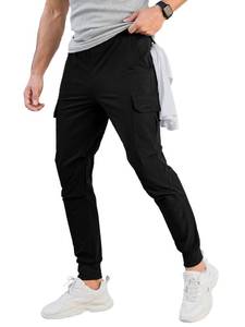 lot 2263 image: Comdecevis Mens Slim Fit Stretch Cargo Jogger Casual Sweatpants Black M