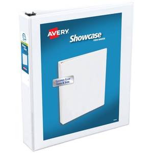 lot 2296 image: Avery Showcase 3 Ring Binder, 1.5 Slant Rings, 1 White Binder