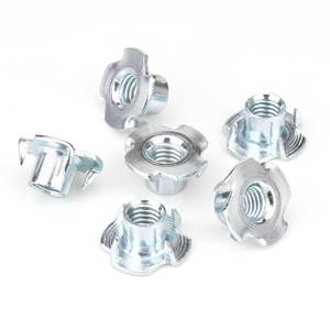 lot 2297 image: A 100pcs 38-16 T-Nuts, Zinc-Plated Steel 716 Barrel Length