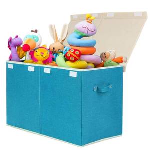 lot 5358 image: Large Toy Box Chest Storage with Flip-Top Lid, Kids Toy Storage Bin Boxes