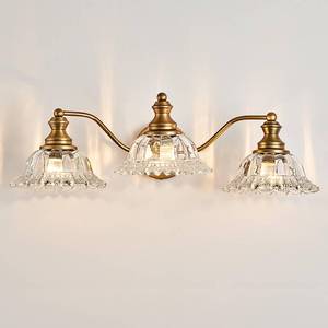 lot 5367 image: XIEDUN Vintage Bathroom Vanity Light Fixture 3 Lights Vanity Lighting Matte Antique Brass Vanity Light for Bathroom