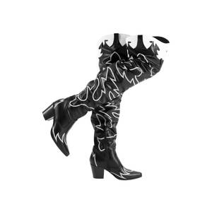 lot 5375 image: DREAM PAIRS Womens Cowboy Over The Knee High Cowgirl Boots,Black,8.5