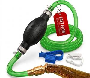 lot 5381 image: Premium Siphon Pump for Gasoline Fuel Water Transfer Fluid Hand Aquarium Oil Gas Can Hose Fish Tank Manual Petrol Syphon Small Liquid Motorcycle Differential Auto Utility Kerosene Change Portable