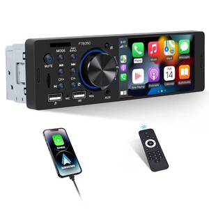lot 5382 image: Single Din Car Stereo with Apple Carplay Android Auto, 4 Touch Screen Car Stereo with Bluetooth Handsfree, Car Radio Support Mirror Link FM USB TF USX EQ SWC Remote Control