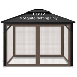 lot 5383 image: Iheqard Gazebo Replacement Mosquito Netting for Patio, 10x12 ft, Coffee